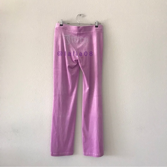 JUICY COUTURE Velour OG Bling Tracksuit Hoodie & Pant Set Pink Violet Tulle - Picture 8 of 16